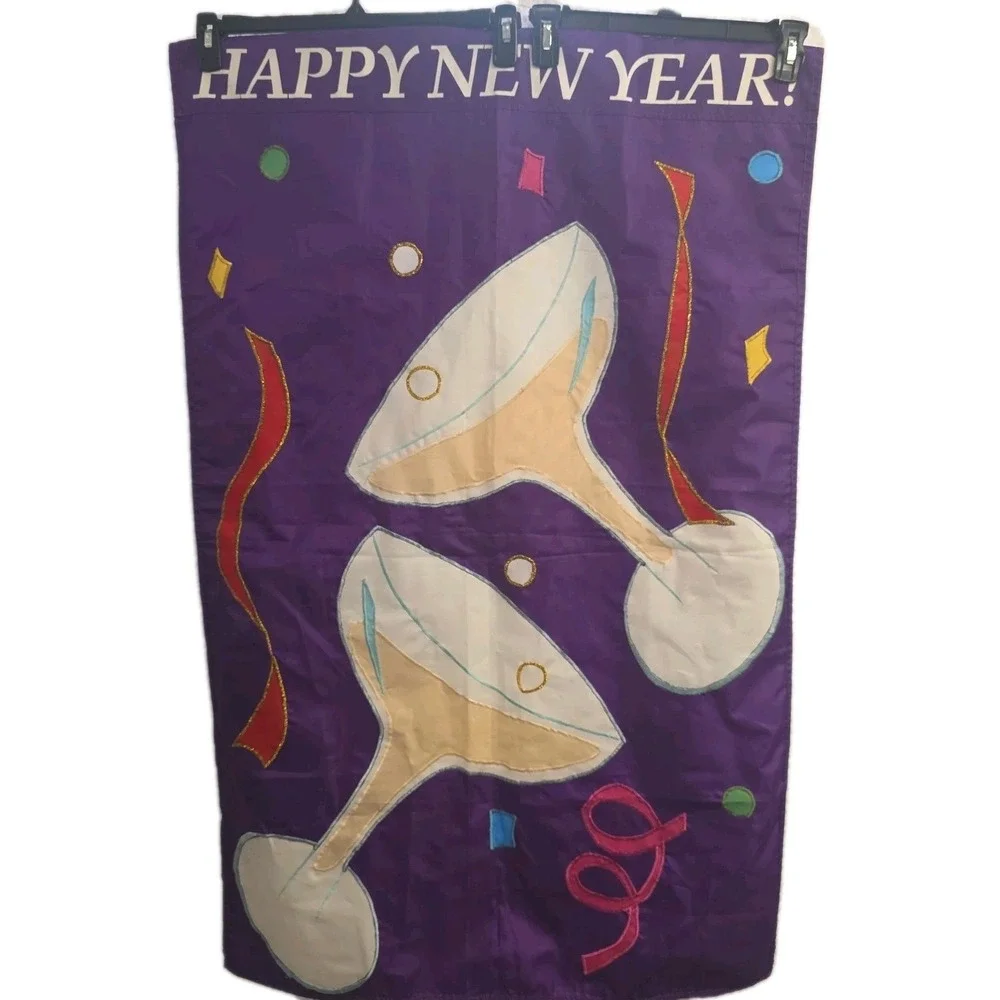 New Years Party Champagne Decorative Large Flag Door Decorations 43x28
